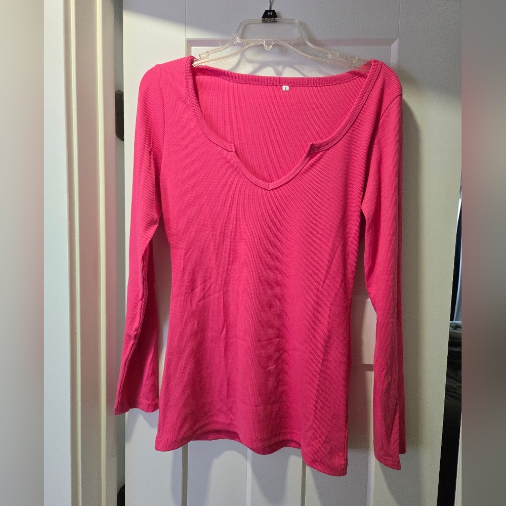 Hot Pink Long Sleeve Tee
